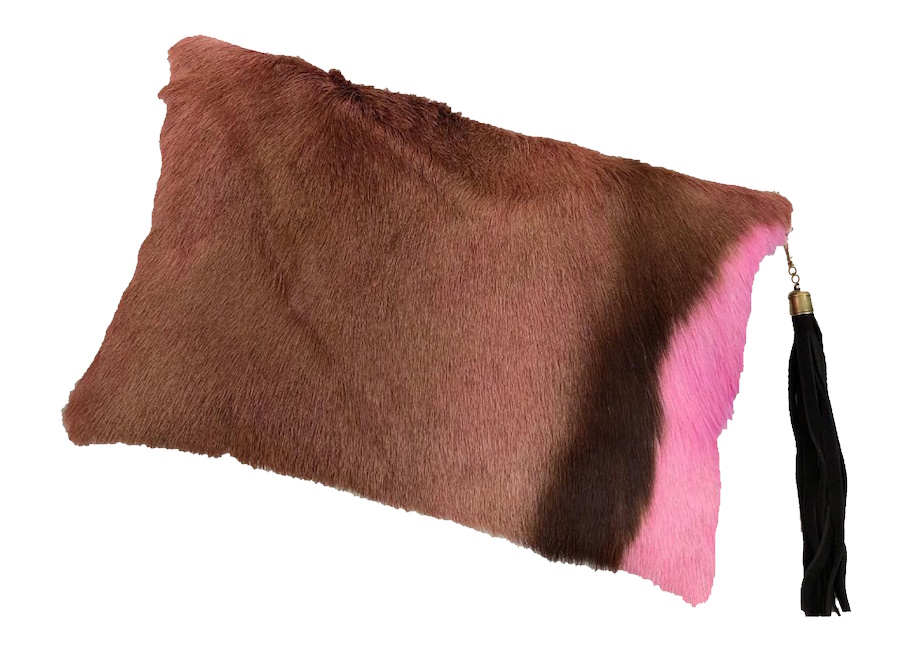 (image for) Springbok & Cowhide Leather Folio Clutch Purse Pink