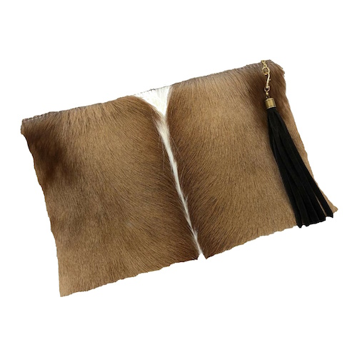 (image for) Springbok & Cowhide Leather Folio Clutch Purse Natural