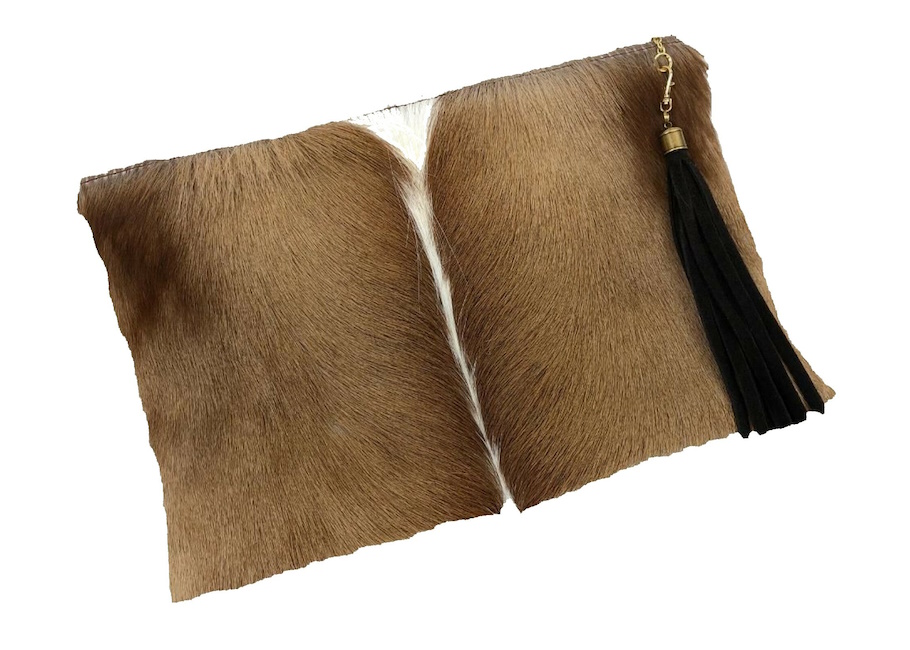 (image for) Springbok & Cowhide Leather Folio Clutch Purse Natural