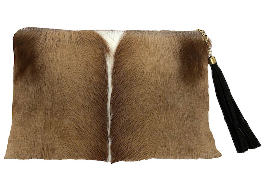 (image for) Springbok & Cowhide Leather Folio Clutch Purse Natural