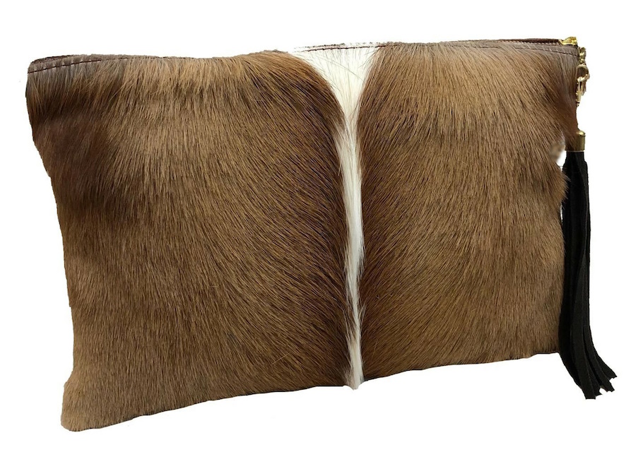 (image for) Springbok & Cowhide Leather Folio Clutch Purse Natural