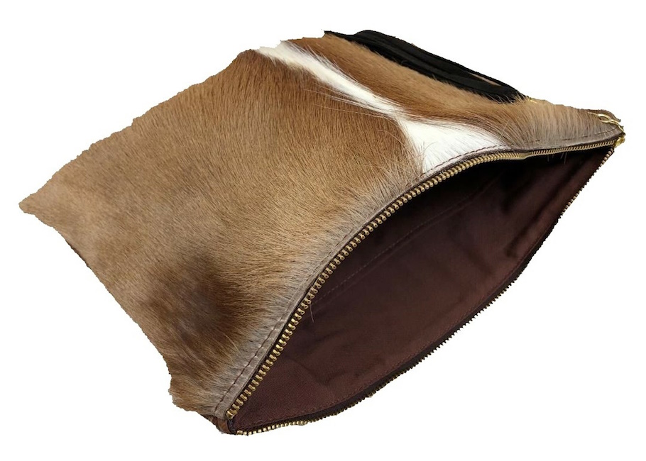 (image for) Springbok & Cowhide Leather Folio Clutch Purse Natural