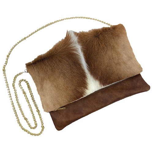 (image for) Springbok Raised Pronk & Leather Foldover Clutch Purse