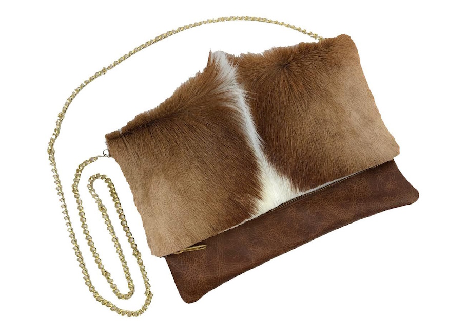 (image for) Springbok Raised Pronk & Leather Foldover Clutch Purse