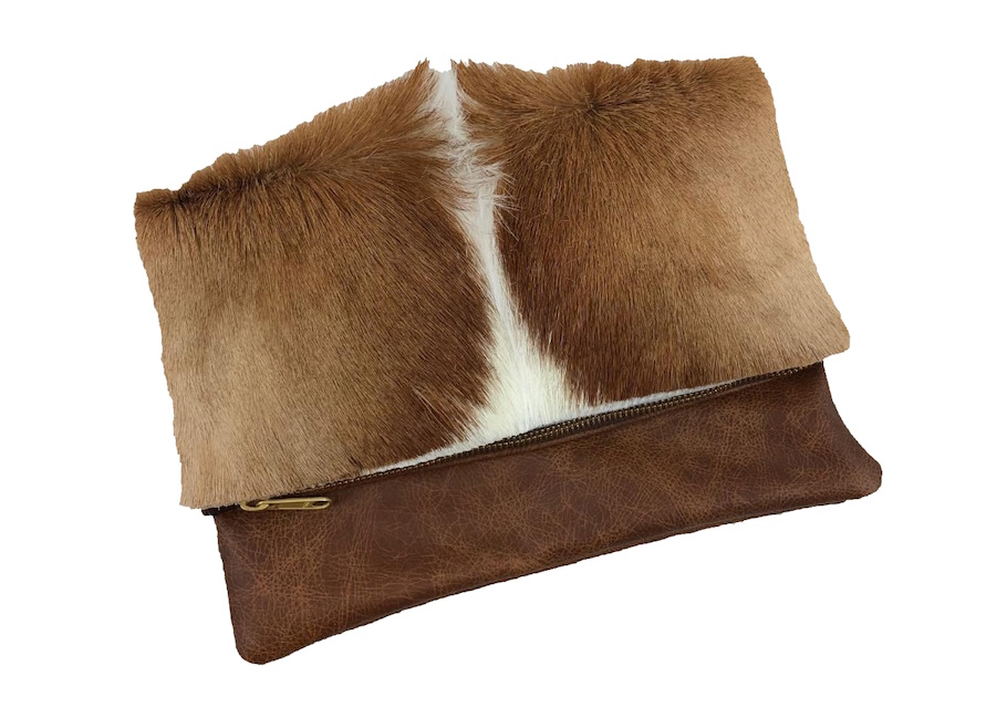 (image for) Springbok Raised Pronk & Leather Foldover Clutch Purse