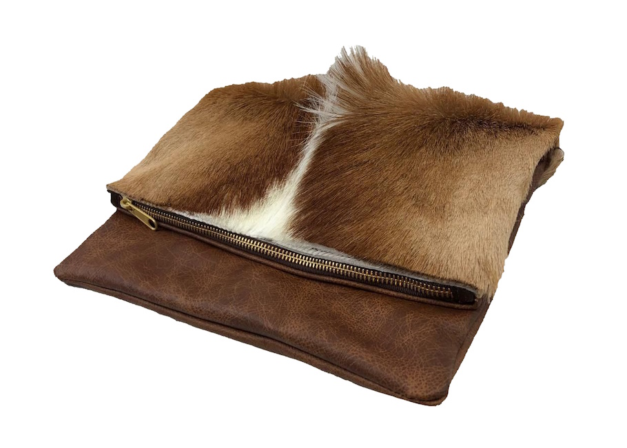 (image for) Springbok Raised Pronk & Leather Foldover Clutch Purse