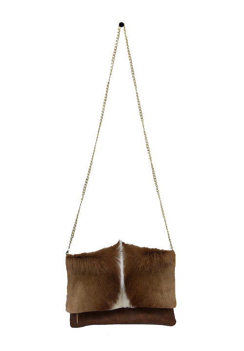 (image for) Springbok Raised Pronk & Leather Foldover Clutch Purse