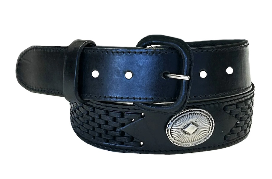 (image for) Leather Western Belt with Lacing & Conchos