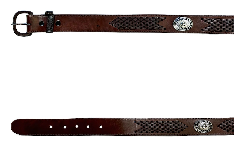 (image for) Leather Western Belt with Lacing & Conchos