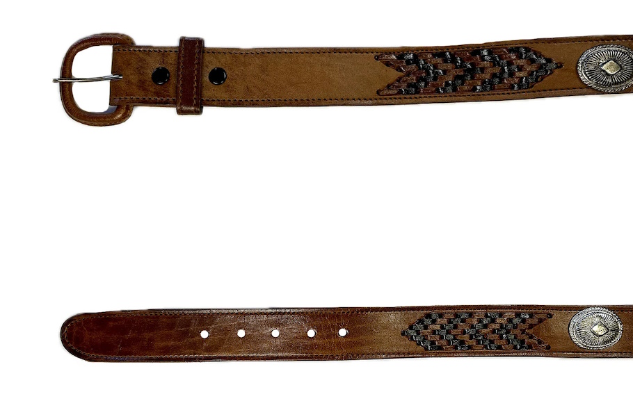 (image for) Leather Western Belt with Lacing & Conchos