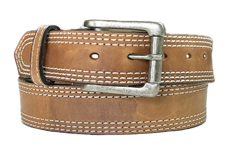 (image for) Heavy Triple Stitch Waxed Leather Western Belt