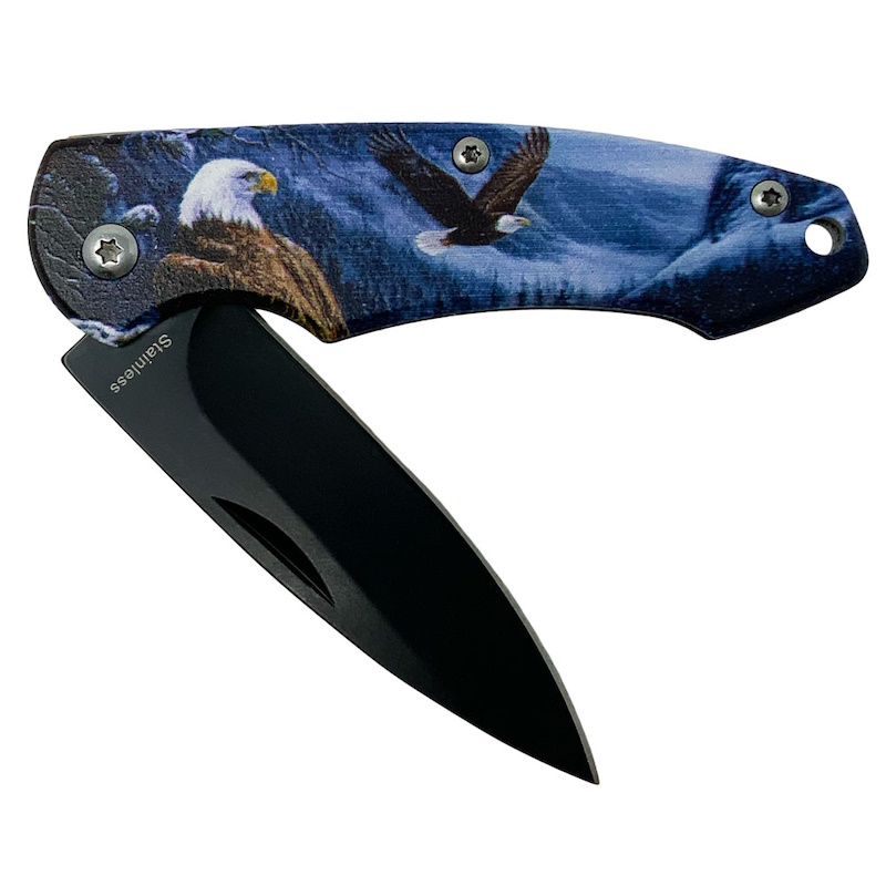 (image for) Winged Warrior Drop Point Stainless Steel Folding Knife