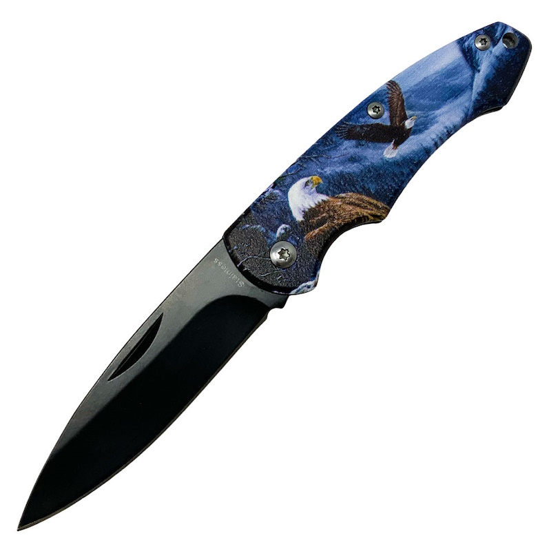 (image for) Winged Warrior Drop Point Stainless Steel Folding Knife