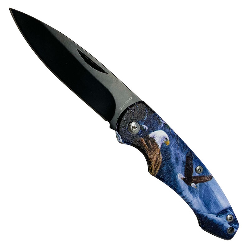 (image for) Winged Warrior Drop Point Stainless Steel Folding Knife