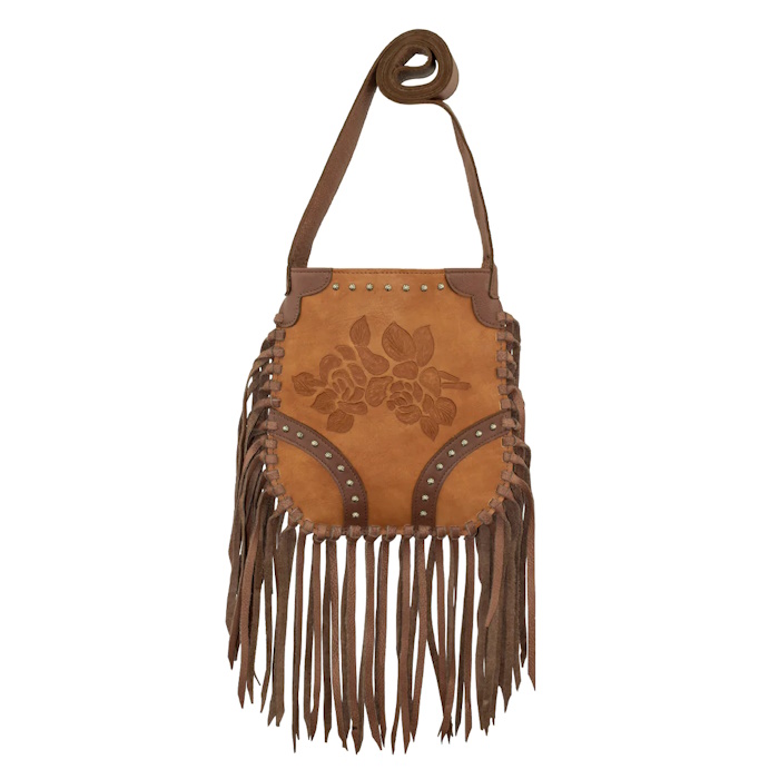 (image for) Fringed Cowgirl Crossbody w/ Hand Tooled Rose