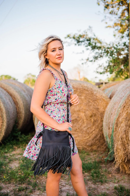 (image for) Fringed Cowgirl Crossbody Bucket Bag