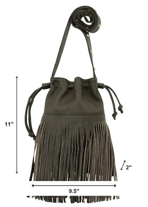 (image for) Fringed Cowgirl Crossbody Bucket Bag