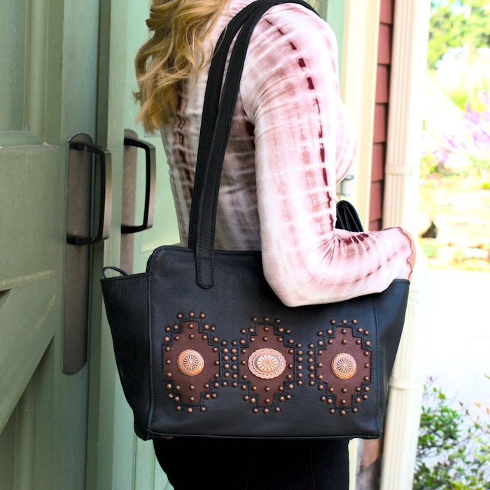 (image for) Midnight Copper Ultra Soft Zip-Top Tote w/ Conceal Carry Pocket