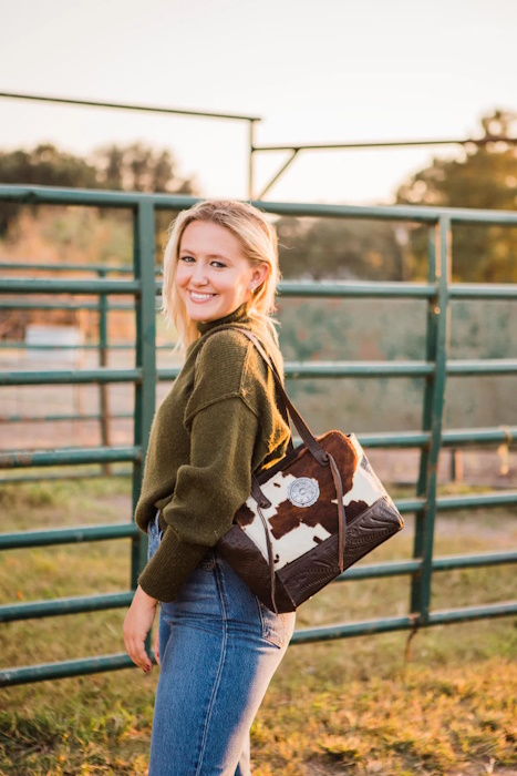 (image for) Cowtown Hair-On Tote Shoulder Bag w/ Conceal Carry Pocket