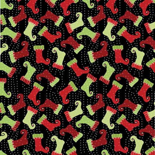 (image for) Midnight Christmas Stockings Bandanna 22 X 22