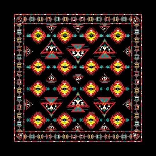 (image for) Bandanna Aztec Black 22" x 22"