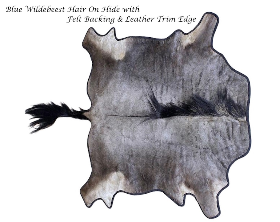 (image for) Blue Wildebeest Skin Hair On Hide 75x55