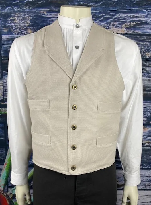 (image for) Sand Mountain Cotton Canvas Vest Lapels & 4 Welt Pockets