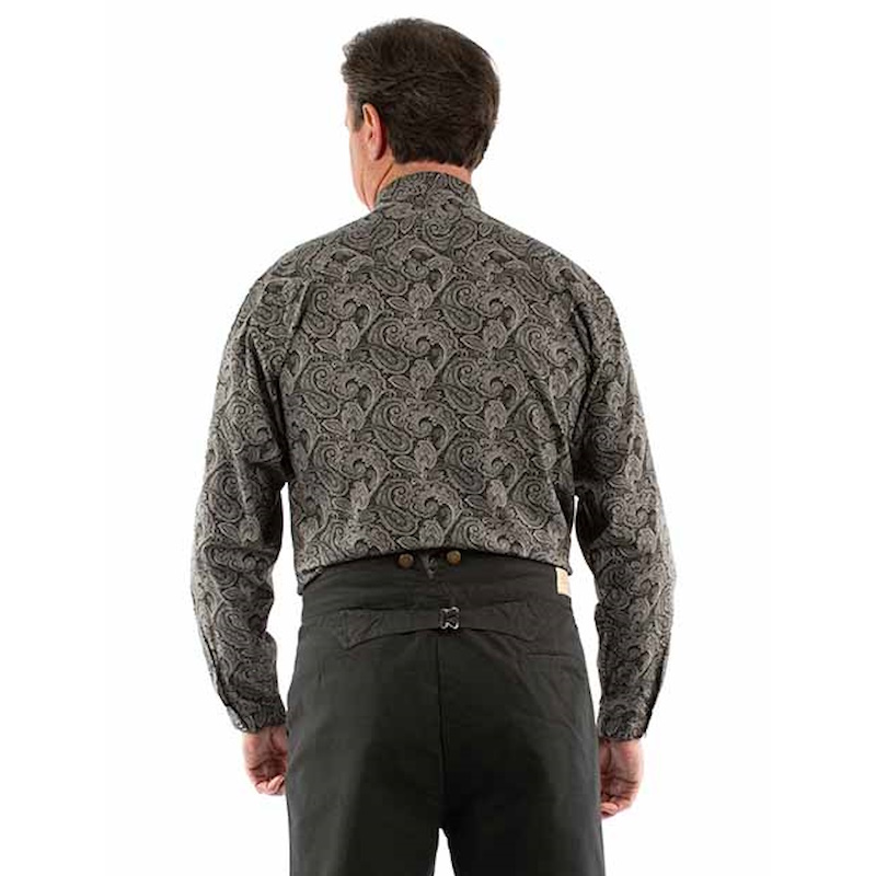 (image for) Button Front Long Sleeve Cotton Shirt Paisley Print