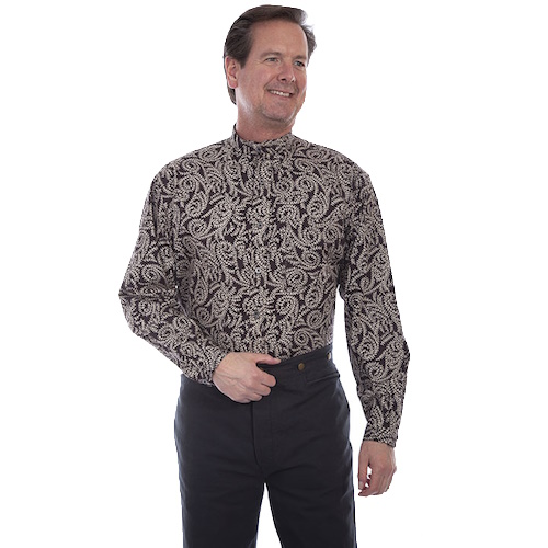 (image for) Western Snap Front Shirt with Abstract Paisley Print