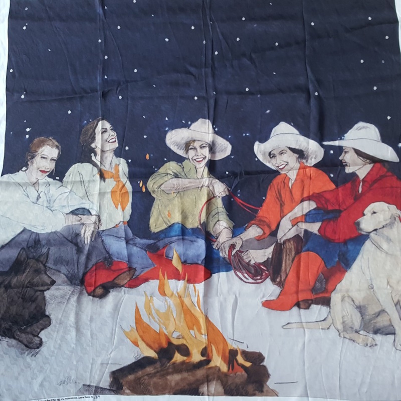 (image for) Limited Edition Campfire Girls Silk Scarf by Donna Howell-Sickles