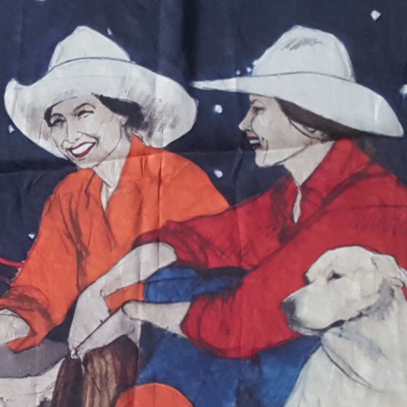 (image for) Limited Edition Campfire Girls Silk Scarf by Donna Howell-Sickles