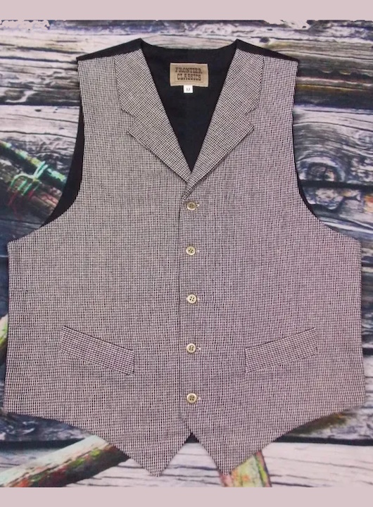 (image for) Frontier Cattle Baron Vest Cotton Check Notched Lapels