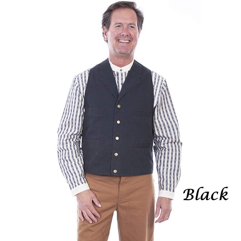 (image for) Heavy Cotton Canvas Western Vest with Notched Lapels