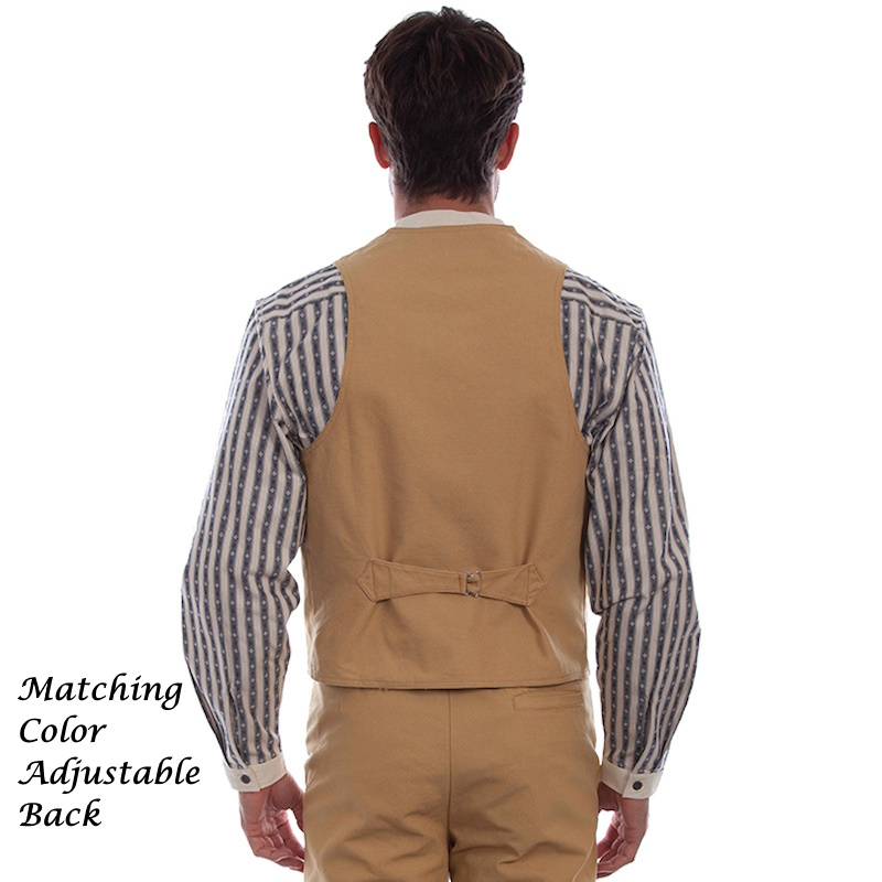 (image for) Heavy Cotton Canvas Western Vest with Notched Lapels