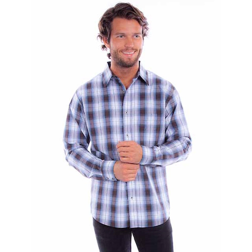 (image for) Western Plaid Cotton Button Front Shirt