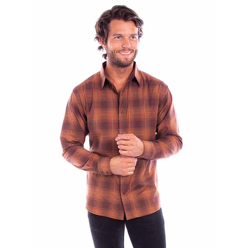 (image for) Plaid Cotton Shirt Western Button Front