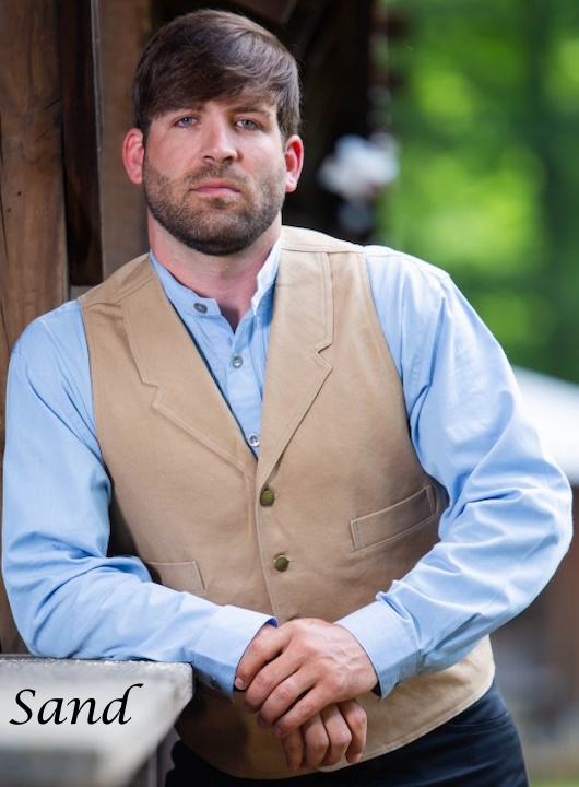 (image for) Abilene Old West Cotton Canvas Vest Notched Lapels