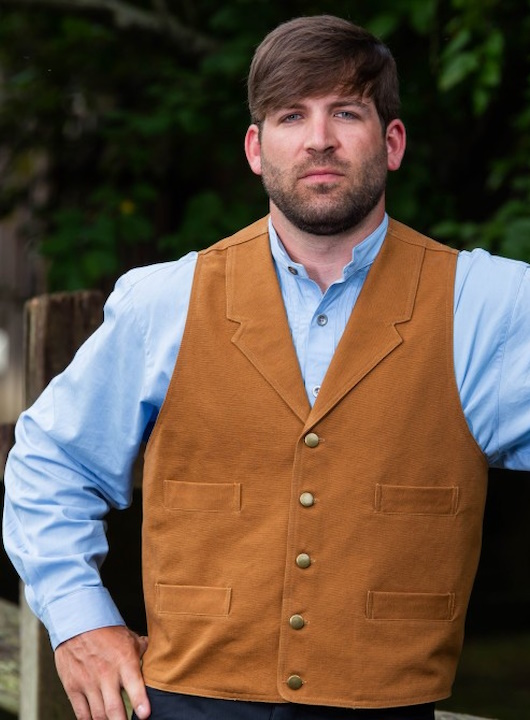 (image for) Abilene Old West Cotton Canvas Vest Notched Lapels