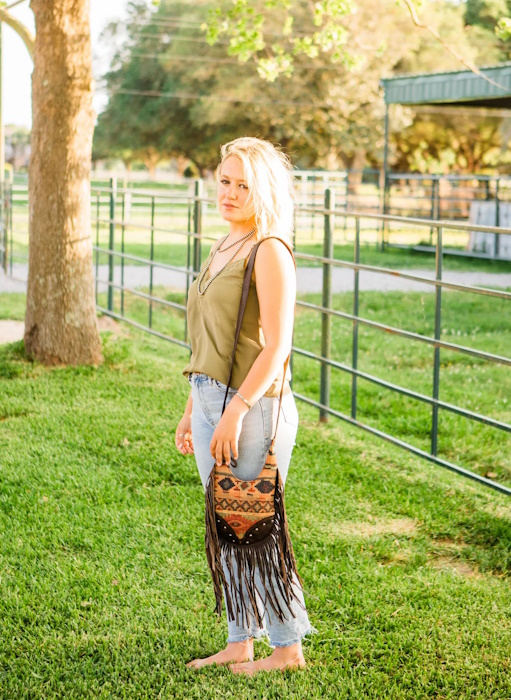 (image for) Fringed Cowgirl Hobo Crossbody