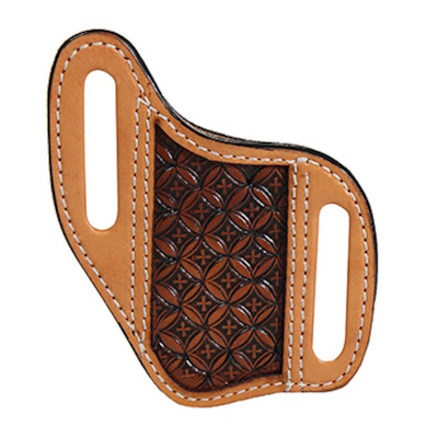 (image for) Leather Pancake Knife Sheath Embossed Cross