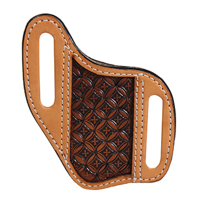 (image for) Leather Pancake Knife Sheath Embossed Cross