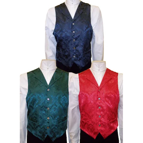 (image for) Reno Western Jacquard Design Vest with Notched Lapels