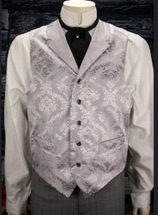 (image for) Reno Western Jacquard Design Vest with Notched Lapels