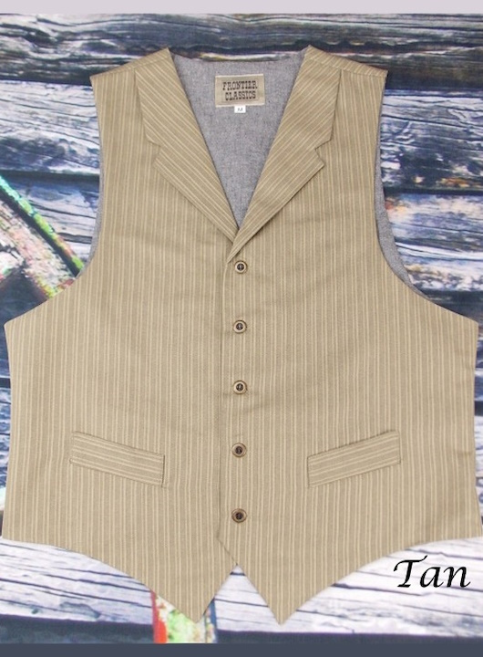 (image for) Old West Pinstripe Bartender Vest with Point Bottom