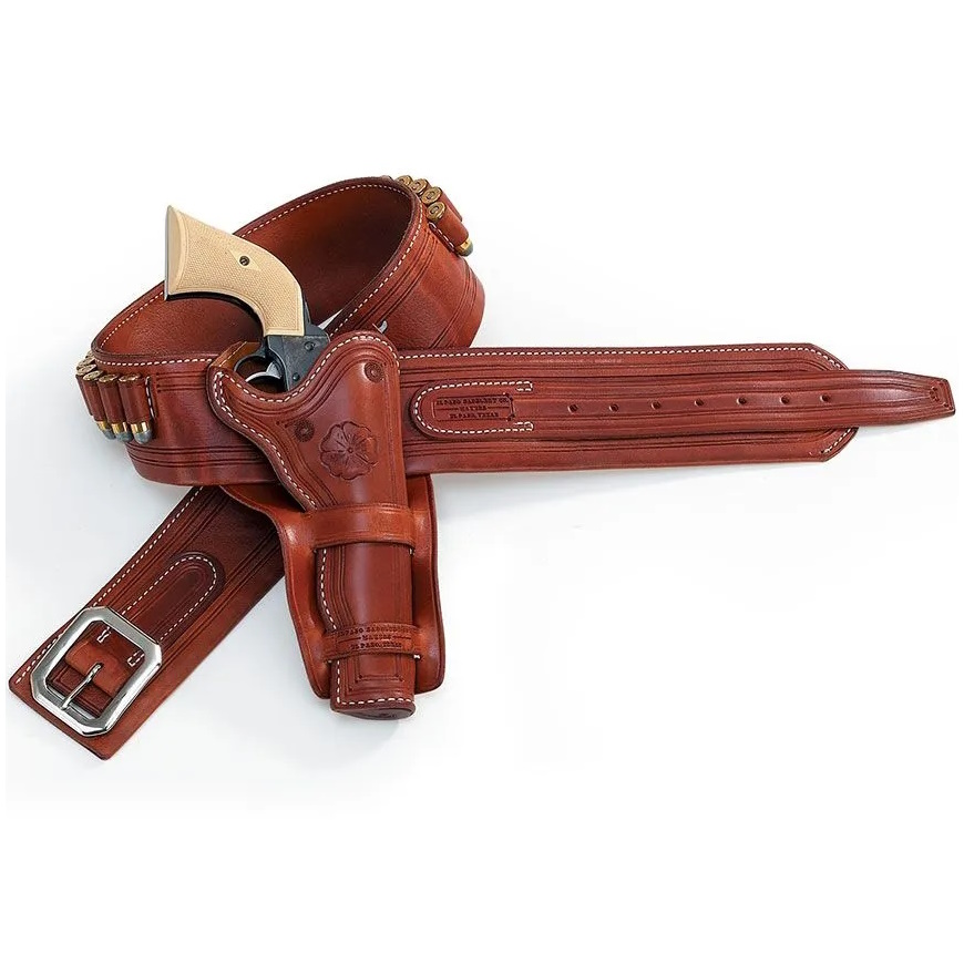 Western Express - Right Handed - Brown Tooled Leather Gun Holster