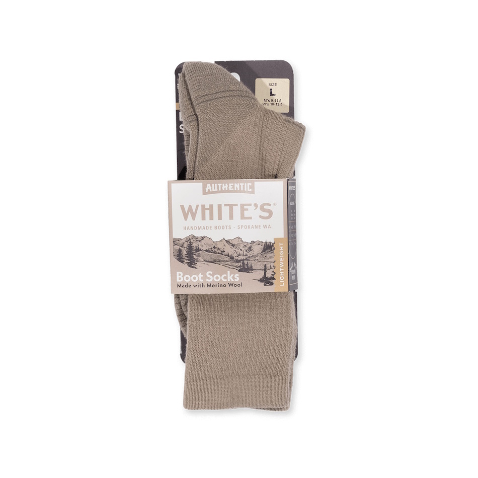 (image for) Merino Wool Blend Lightweight Crew Socks Taupe