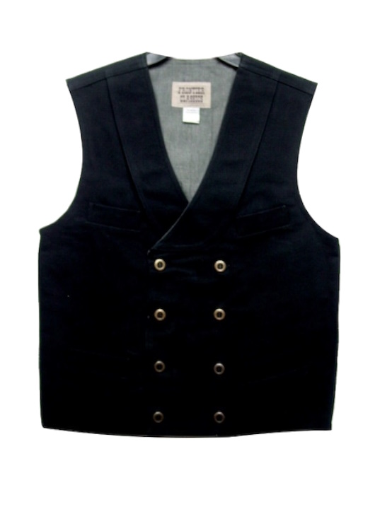 (image for) Double Breasted Vest Cotton Canvas Duck Shawl Lapels