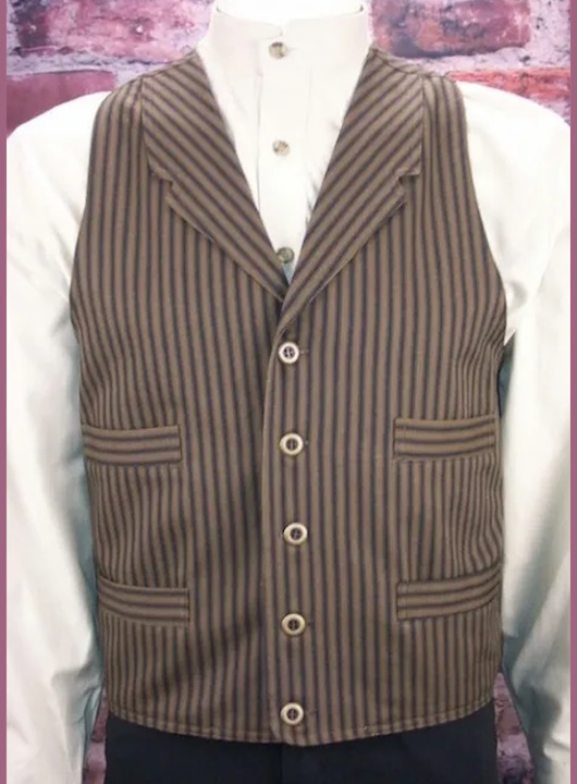 (image for) Denim Vest Old West Four Pocket Front Notched Lapels