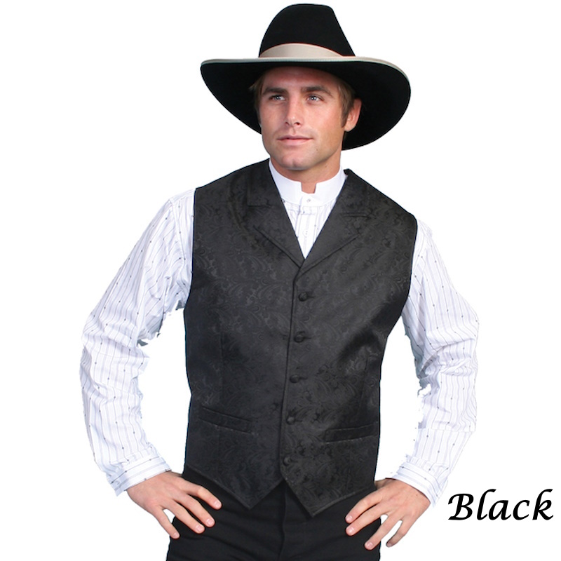 (image for) Western Classic Polyester Vest Paisley with Notched Lapels