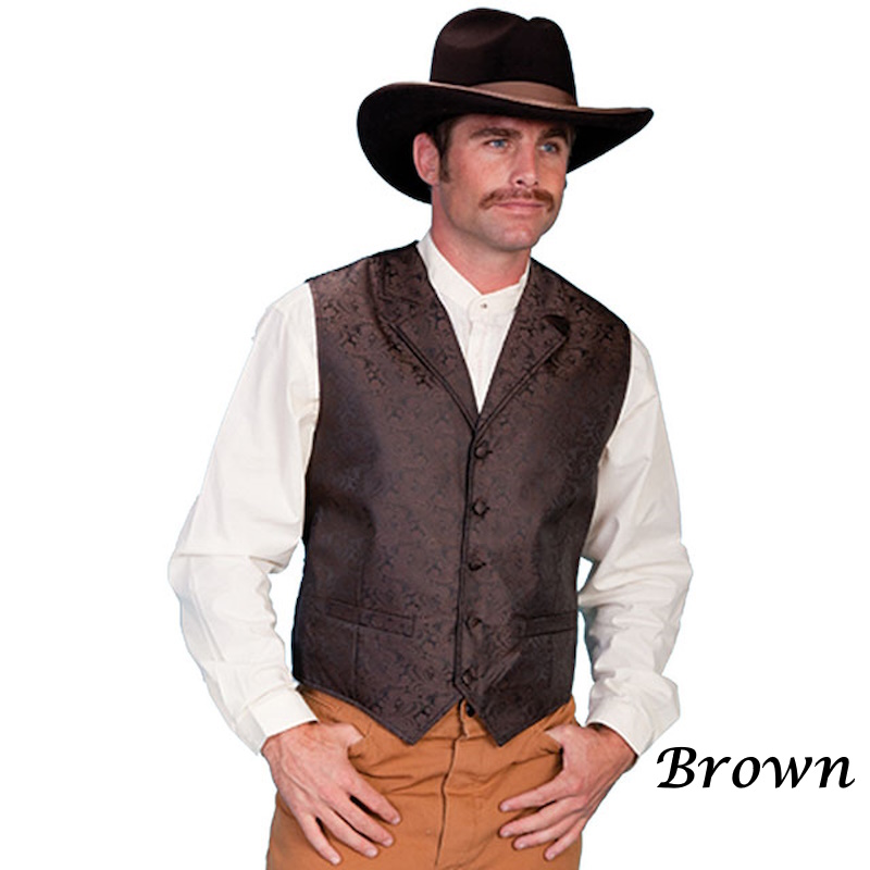 (image for) Western Classic Polyester Vest Paisley with Notched Lapels